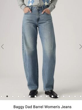 Levi's Light Blue Baggy Barrel Wide-Leg Jeans